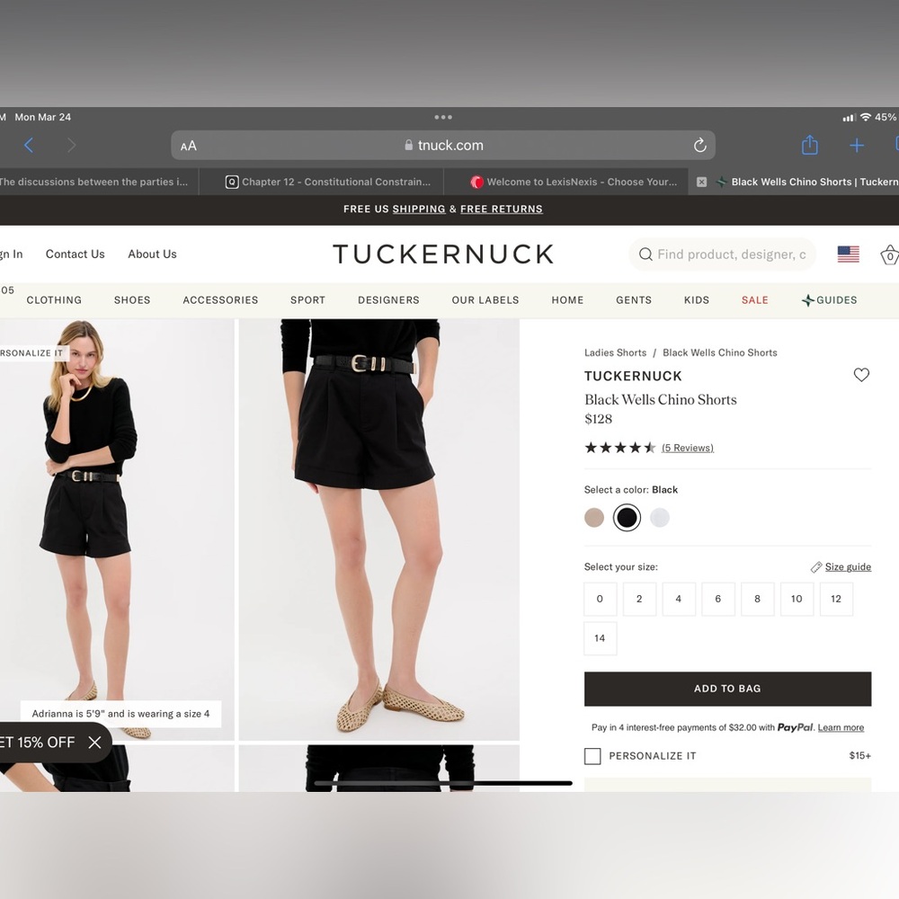 Tuckernuck Black Pleated Shorts